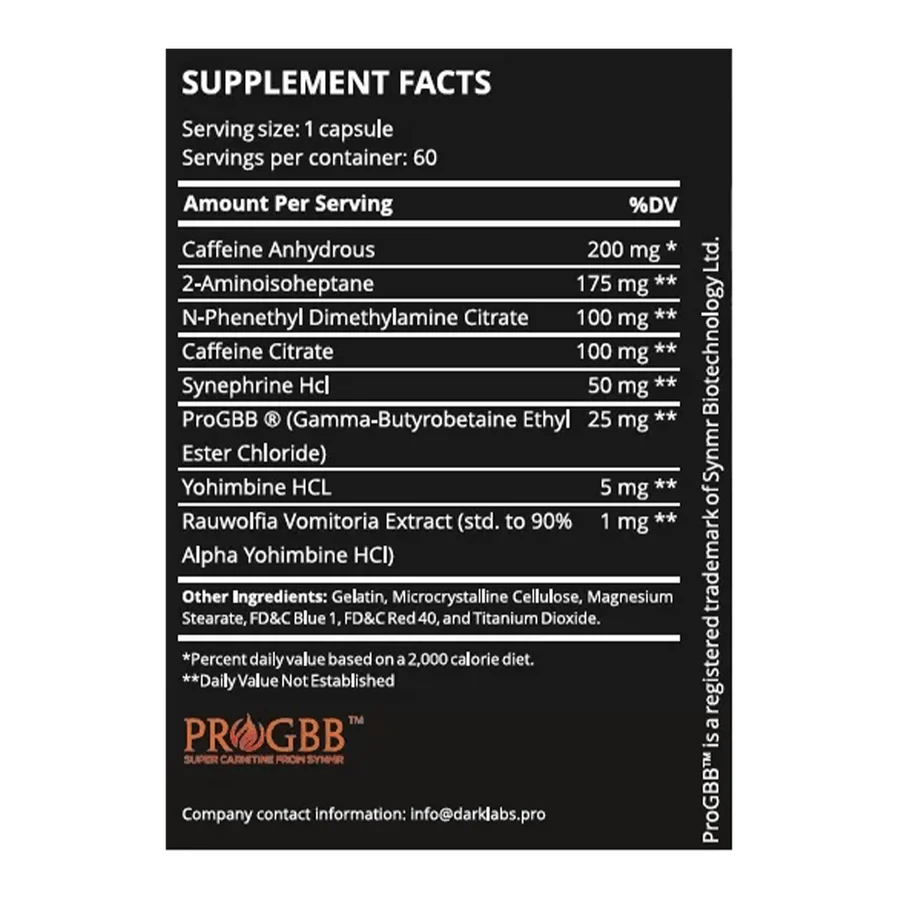 DARKLABS ADRENALINE ENERGY BOOSTER 60 CAPS