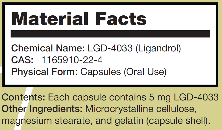 LGD-4033 5MG 30 KAPSÜL